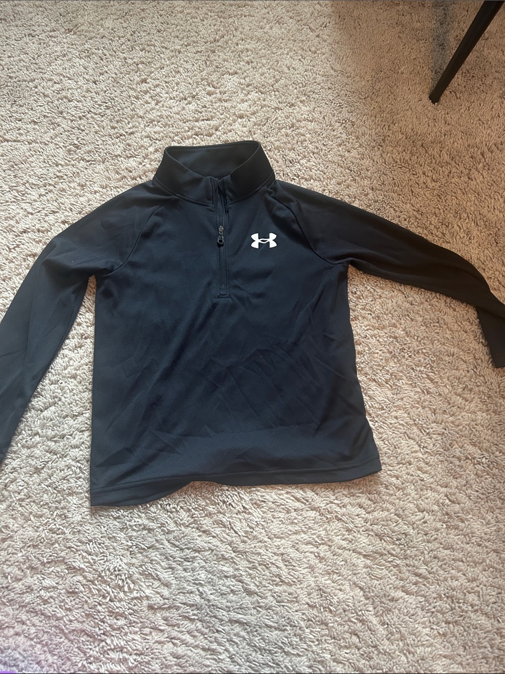 Under Armour Kids Black Long-Sleeve Quarter Zip Pullover